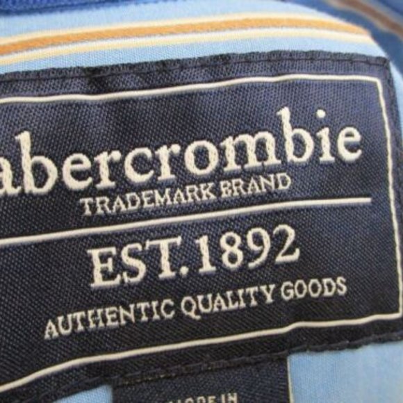 Abercrombie Dress Shirt Youth Boys Size L Striped Long Sleeve Casual Button Up - Picture 7 of 14
